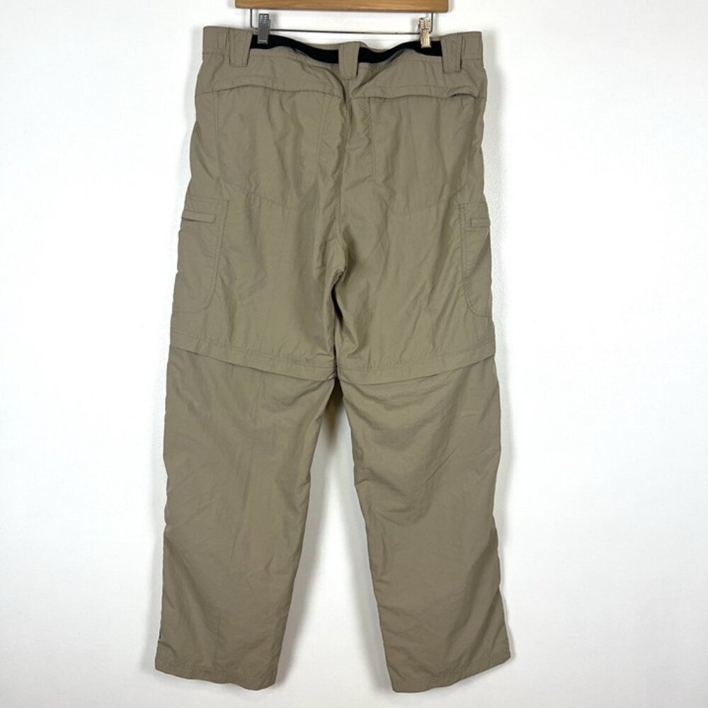 Eddie Bauer Travex Convertible Pants Mens XL x 34 Beige Belted Nylon‎ Hiking - Picture 6 of 9